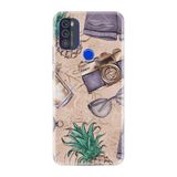 Kılıfland Reeder Max Pro ile Uyumlu Telefon Kılıfı, Desenli Baskılı, Maymun Kelebek Figür, Silikon, Beige