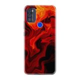 Kılıfland Reeder Max Pro ile Uyumlu Telefon Kılıfı, Desenli Baskılı, Red Orange Zigzag, Silikon