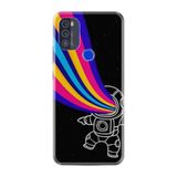 Kılıfland Reeder Max Pro ile Uyumlu Telefon Kılıfı, Desenli Baskılı, Renkli Astronot Figürü, Silikon, Siyah