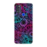 Kılıfland Reeder Max Pro ile Uyumlu Telefon Kılıfı, Desenli Baskılı, Renkli Mandala, Silikon