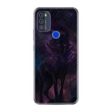 Kılıfland Reeder Max Pro ile Uyumlu Telefon Kılıfı, Desenli Baskılı, Siyah Mor Kurt Figürü