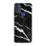 Kılıfland Reeder Max Pro ile Uyumlu Telefon Kılıfı, Mermer Desenli, Siyah Şerit, Silikon