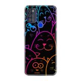 Kılıfland Reeder Max Pro ile Uyumlu Telefon Kılıfı, Neon Cats Desenli, Silikon, Siyah