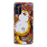 Kılıfland Reeder P13 Blue 2021 ile Uyumlu Desenli Baskılı Tombul Kedi Figürlü Telefon Kılıfı, Silikon, Renkli