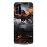 Kılıfland Reeder P13 Blue 2021 ile Uyumlu Telefon Kılıfı, Desenli Baskılı, Ateş Kartalı, Silikon