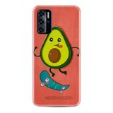 Kılıfland Reeder P13 Blue 2021 ile Uyumlu Telefon Kılıfı, Desenli Baskılı, Avokado Skate Figür, Silikon, Kırmızı