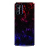 Kılıfland Reeder P13 Blue 2021 ile Uyumlu Telefon Kılıfı, Desenli Baskılı, Blue Red Fire, Silikon
