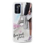 Kılıfland Reeder P13 Blue 2021 ile Uyumlu Telefon Kılıfı, Desenli Baskılı, Bonjour Paris Figür, Silikon, Beyaz