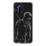 Kılıfland Reeder P13 Blue 2021 ile Uyumlu Telefon Kılıfı, Desenli Baskılı, Iskelet Astronot Figürü, Siyah