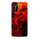 Kılıfland Reeder P13 Blue 2021 ile Uyumlu Telefon Kılıfı, Desenli Baskılı, Kırmızı Turuncu Zigzag
