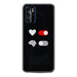 Kılıfland Reeder P13 Blue 2021 ile Uyumlu Telefon Kılıfı, Desenli Baskılı, Love Brain Figür, Siyah