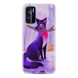 Kılıfland Reeder P13 Blue 2021 ile Uyumlu Telefon Kılıfı, Desenli Baskılı, Mor Kurt Figür, Silikon