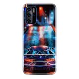 Kılıfland Reeder P13 Blue 2021 ile Uyumlu Telefon Kılıfı, Desenli Baskılı, Neon Cars Figür, Silikon