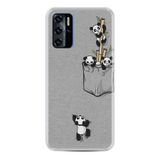 Kılıfland Reeder P13 Blue 2021 ile Uyumlu Telefon Kılıfı, Desenli Baskılı Panda Figürü, Silikon, Gri