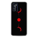 Kılıfland Reeder P13 Blue 2021 ile Uyumlu Telefon Kılıfı, Desenli Baskılı, Red Moon Figür, Siyah