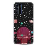 Kılıfland Reeder P13 Blue 2021 ile Uyumlu Telefon Kılıfı, Desenli Baskılı, Space Woman Figür, Silikon, Siyah