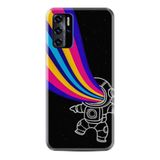 Kılıfland Reeder P13 Blue 2021 ile Uyumlu Telefon Kılıfı, Silikon, Desenli Baskılı, Renkli Astronot Figürü, Siyah