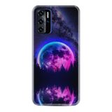 Kılıfland Reeder P13 Blue 2021 ile Uyumlu Telefon Kılıfı, Silikon, Desenli Baskılı, Star Planet, Mor-Pembe
