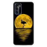 Kılıfland Reeder P13 Blue 2022 ile Uyumlu Telefon Kılıfı, Silikon, Desenli Baskılı, Ay ve Flamingo Figürlü, Siyah
