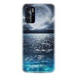Kılıfland Reeder P13 Blue ile Uyumlu Telefon Kılıfı, Desenli Baskılı, Great Moon, Silikon, Mavi
