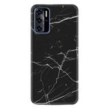 Kılıfland Reeder P13 Blue ile Uyumlu Telefon Kılıfı, Desenli Baskılı, Siyah Mermer, Silikon