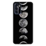 Kılıfland Reeder P13 Blue ile Uyumlu Telefon Kılıfı, Silikon, Desenli Baskılı, Ay Figürü, Siyah