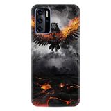 Kılıfland Reeder P13 Blue L 2022 ile Uyumlu Telefon Kılıfı, Desenli Baskılı, Ateş Kartalı, Silikon