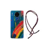 kilifland Reeder P13 Blue Max Lite ile Uyumlu Kılıf Rasta Ipli Boyun Askılı Desenli Life Silikon Ressam Sulu Boya 1600