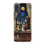 kilifland Reeder P13 Blue Max Pro 2021 ile Uyumlu Kılıf Desenli Silikon Boyun Askılı Ananas Camera Glass 1358