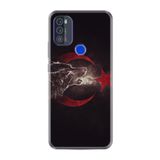 kilifland Reeder P13 Blue Max Pro 2021 ile Uyumlu Kılıf Desenli Silikon Boyun Askılı Kurt Ve Ay Yıldız 1403
