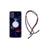 kilifland Reeder P13 Blue Max Pro 2021 ile Uyumlu Kılıf Rasta Ipli Boyun Askılı Desenli Life Silikon Ay Ve Astronot 1694