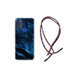 kilifland Reeder P13 Blue Max Pro 2021 ile Uyumlu Kılıf Rasta Ipli Boyun Askılı Desenli Life Silikon Blue Marble 1379