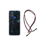 kilifland Reeder P13 Blue Max Pro 2021 ile Uyumlu Kılıf Rasta Ipli Boyun Askılı Desenli Life Silikon Blue Mix Mermer 1377