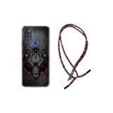 kilifland Reeder P13 Blue Max Pro 2021 ile Uyumlu Kılıf Rasta Ipli Boyun Askılı Desenli Life Silikon Dark Wolf 1813