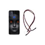 kilifland Reeder P13 Blue Max Pro 2021 ile Uyumlu Kılıf Rasta Ipli Boyun Askılı Desenli Life Silikon Dark Woman 1887