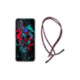 kilifland Reeder P13 Blue Max Pro 2021 ile Uyumlu Kılıf Rasta Ipli Boyun Askılı Desenli Life Silikon Down 1719