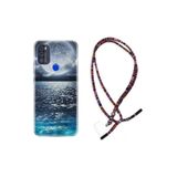 kilifland Reeder P13 Blue Max Pro 2021 ile Uyumlu Kılıf Rasta Ipli Boyun Askılı Desenli Life Silikon Great Moon 1301