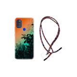kilifland Reeder P13 Blue Max Pro 2021 ile Uyumlu Kılıf Rasta Ipli Boyun Askılı Desenli Life Silikon Güzel Çiçekler 1712