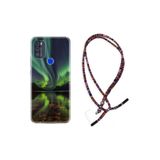 kilifland Reeder P13 Blue Max Pro 2021 ile Uyumlu Kılıf Rasta Ipli Boyun Askılı Desenli Life Silikon Kuzey Işıkları 1327