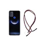 kilifland Reeder P13 Blue Max Pro 2021 ile Uyumlu Kılıf Rasta Ipli Boyun Askılı Desenli Life Silikon Midnight Moon 1802