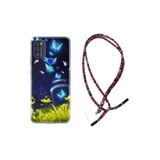 kilifland Reeder P13 Blue Max Pro 2021 ile Uyumlu Kılıf Rasta Ipli Boyun Askılı Desenli Life Silikon Neon Butterflys 1309