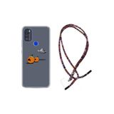 kilifland Reeder P13 Blue Max Pro 2021 ile Uyumlu Kılıf Rasta Ipli Boyun Askılı Desenli Life Silikon Orange Escape 1374