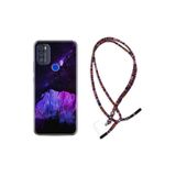 kilifland Reeder P13 Blue Max Pro 2021 ile Uyumlu Kılıf Rasta Ipli Boyun Askılı Desenli Life Silikon Purple Mountain 1640