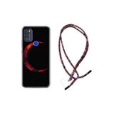 kilifland Reeder P13 Blue Max Pro 2021 ile Uyumlu Kılıf Rasta Ipli Boyun Askılı Desenli Life Silikon Red Moons 1747