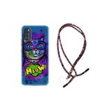 kilifland Reeder P13 Blue Max Pro 2021 ile Uyumlu Kılıf Rasta Ipli Boyun Askılı Desenli Life Silikon Super Meow 1715