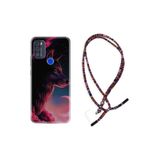 kilifland Reeder P13 Blue Max Pro 2021 ile Uyumlu Kılıf Rasta Ipli Boyun Askılı Desenli Life Silikon Wolf And Moon 1380