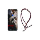 kilifland Reeder P13 Blue Max Pro 2021 ile Uyumlu Kılıf Rasta Ipli Boyun Askılı Desenli Life Silikon Wolf Eyes 1758