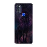 kilifland Reeder P13 Blue Max Pro 2021 ile Uyumlu Kılıf Silikon Desen Boyun Askılı Black Purple Wolf 1791