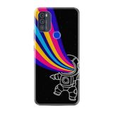kilifland Reeder P13 Blue Max Pro 2021 ile Uyumlu Kılıf Silikon Desen Boyun Askılı Colorful Astronot 1727