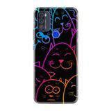 kilifland Reeder P13 Blue Max Pro 2021 ile Uyumlu Kılıf Silikon Desen Boyun Askılı Neon Cats 1790